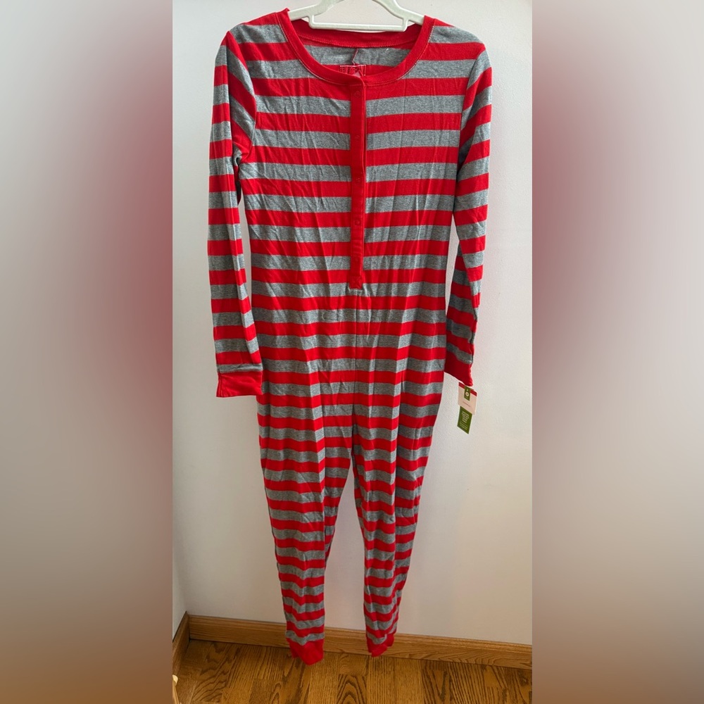 NWT Target Red and Gray Striped Pajama Onesie